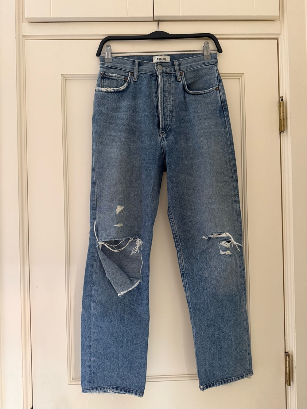 Agolde Distressed Straight Leg Jeans